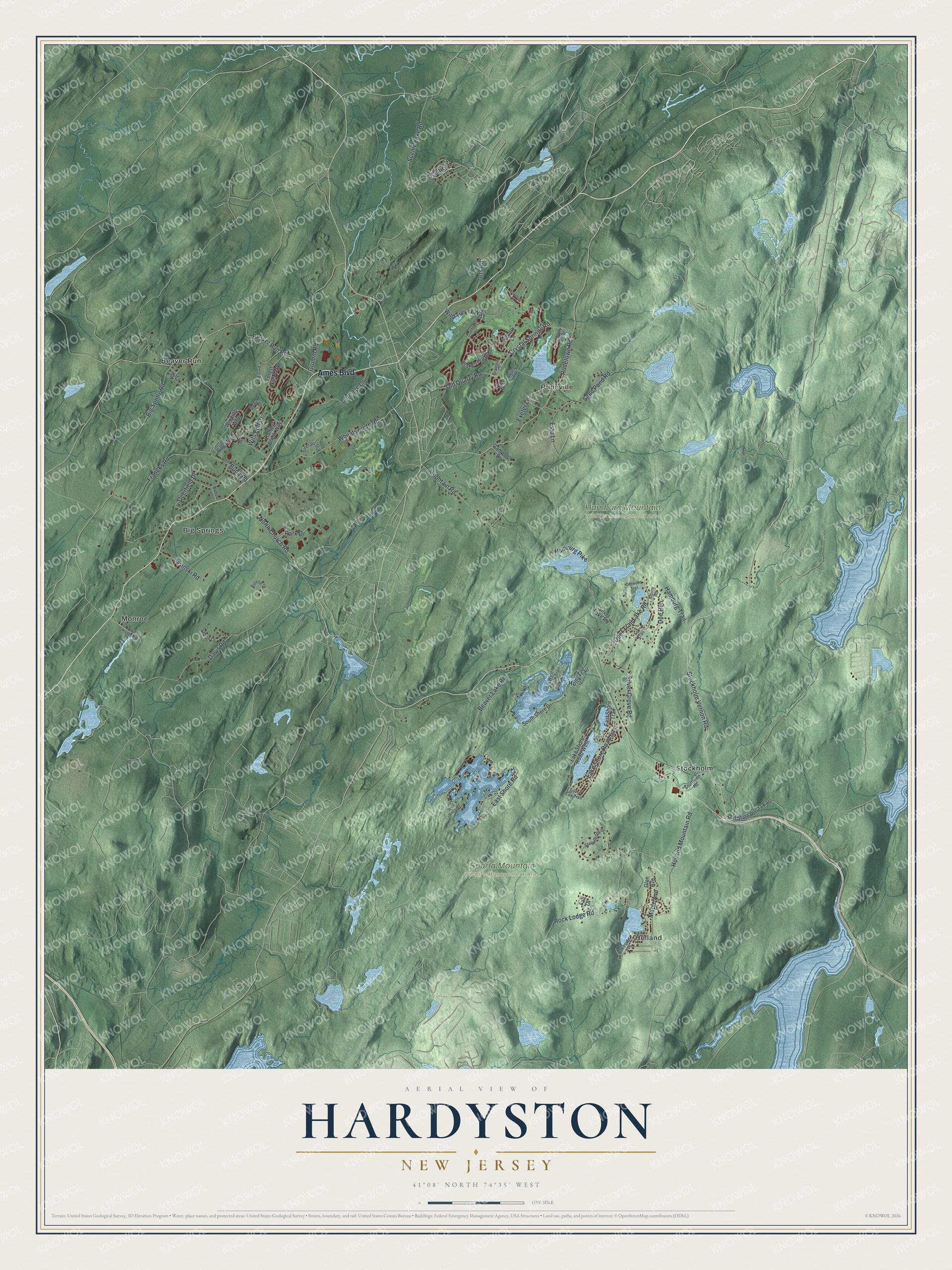 Watermarked full-map preview of Hardyston, New Jersey