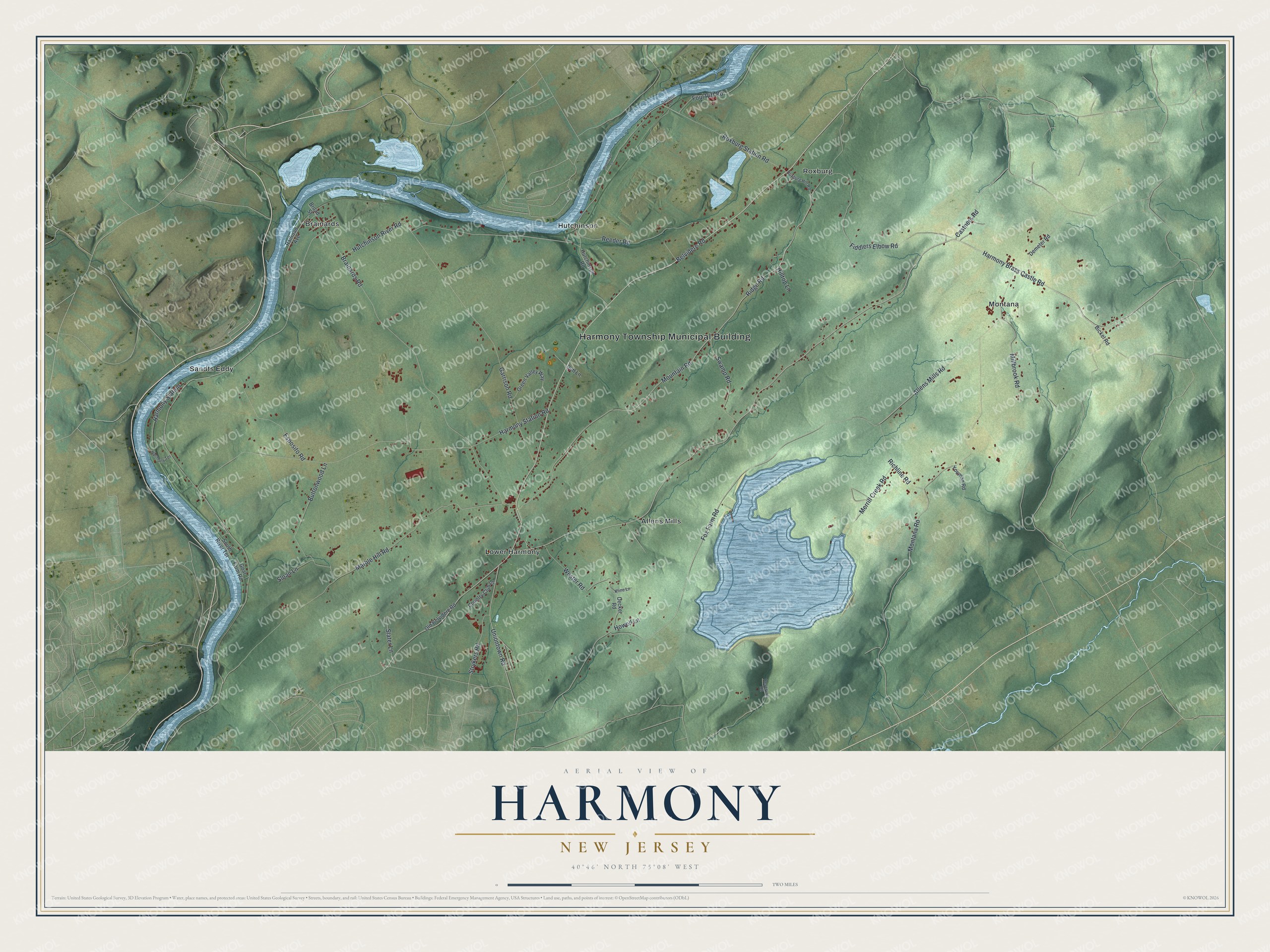 Watermarked full-map preview of Harmony, New Jersey