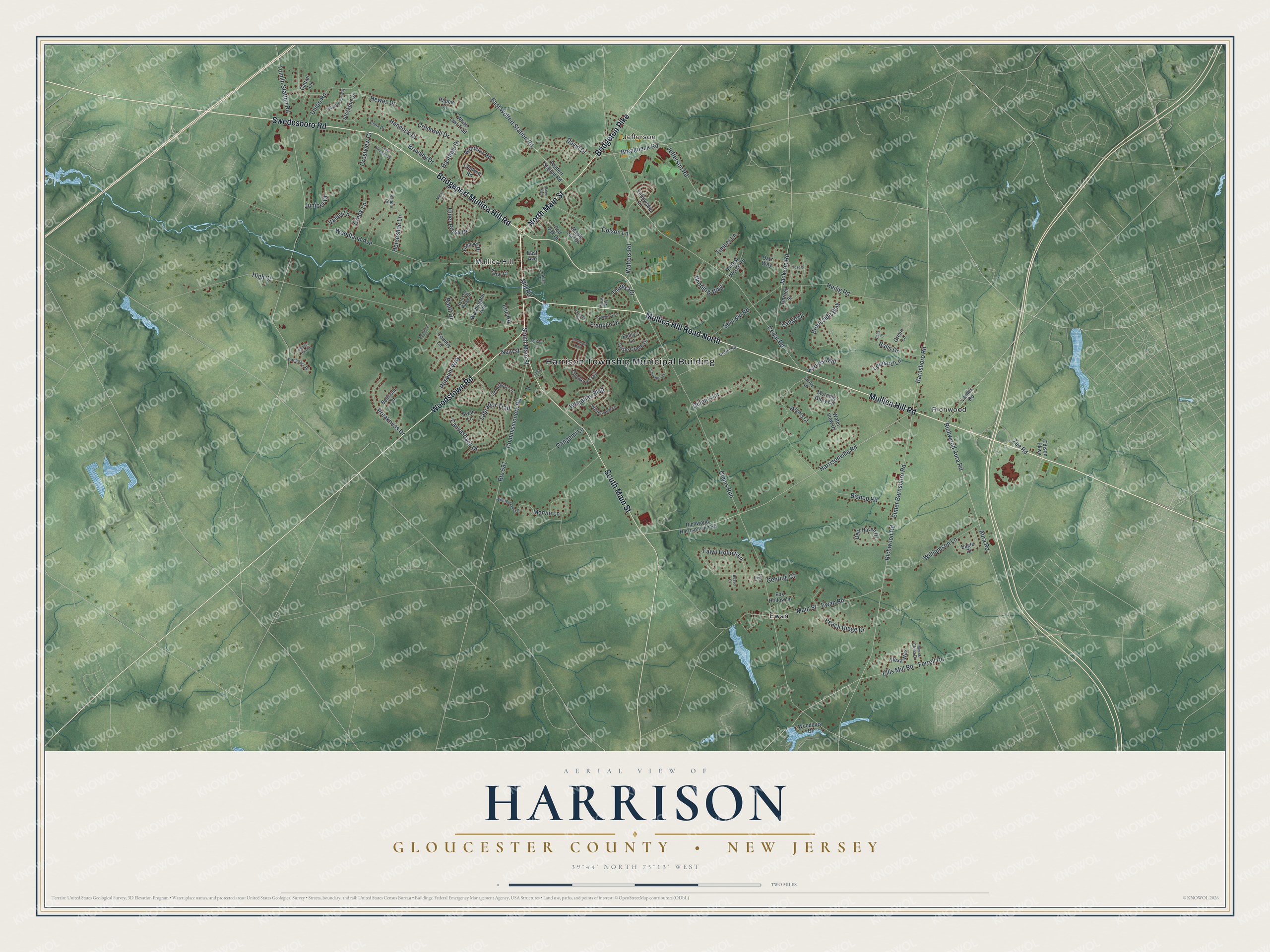 Watermarked full-map preview of Harrison, New Jersey