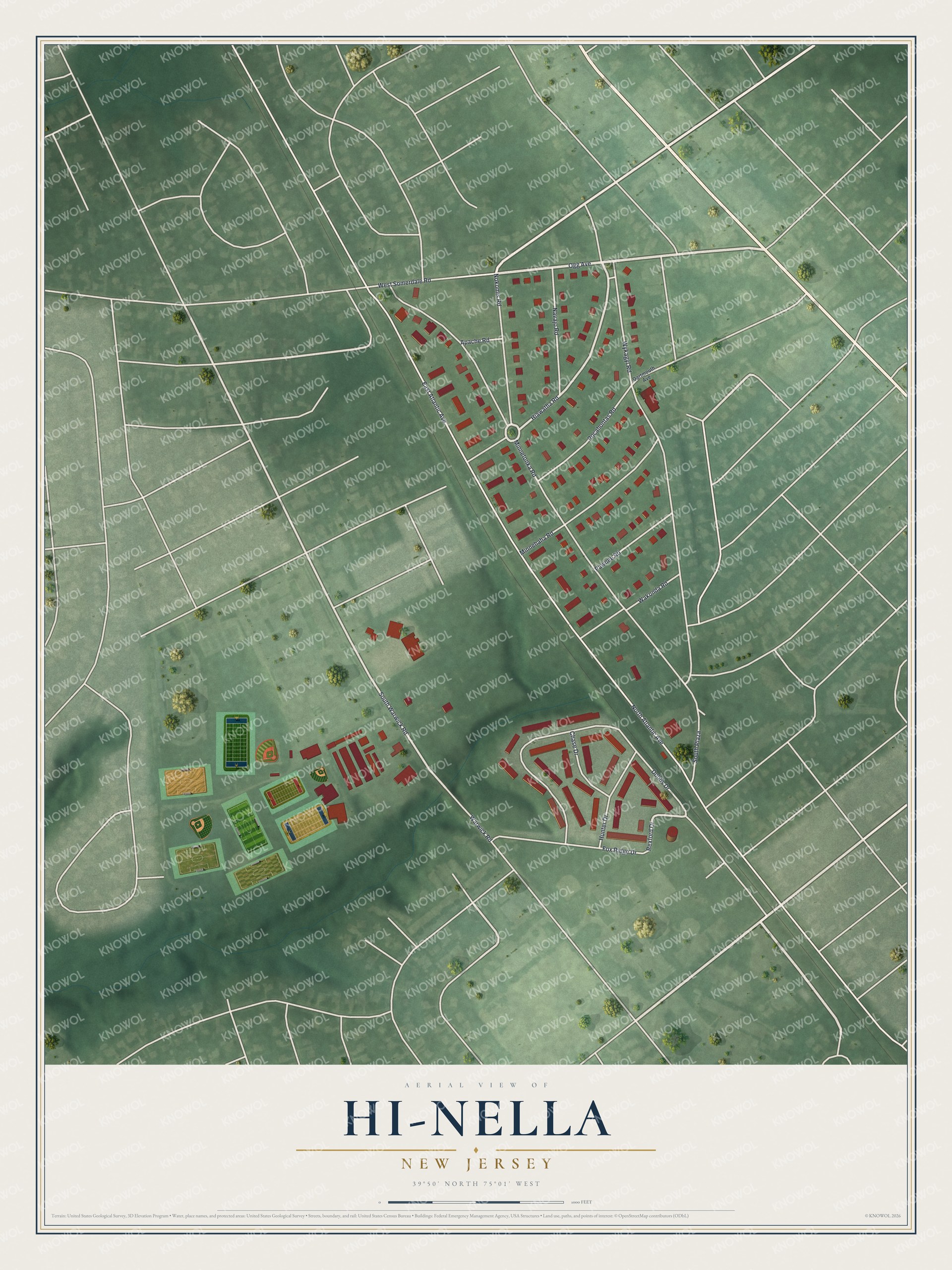 Watermarked full-map preview of Hi-Nella, New Jersey