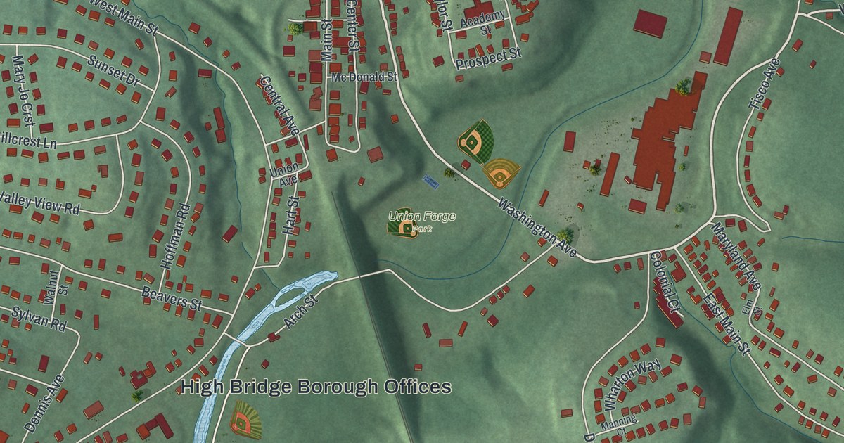 Map of High Bridge, New Jersey
