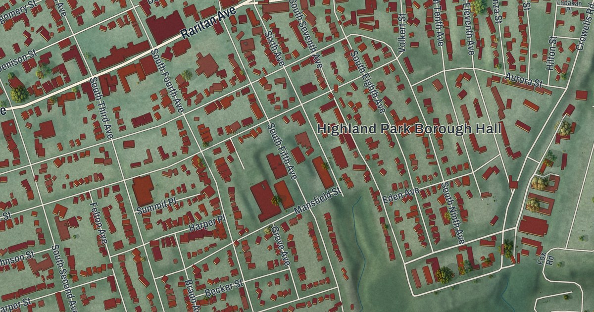 Map of Highland Park, New Jersey