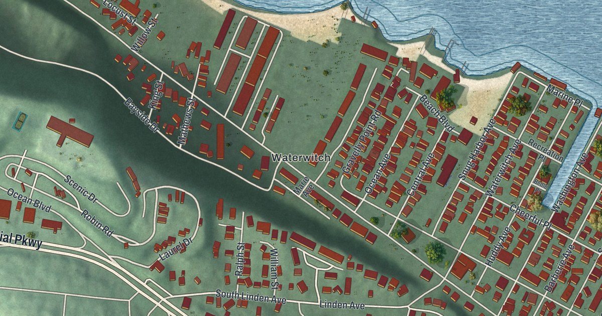 Map of Highlands, New Jersey