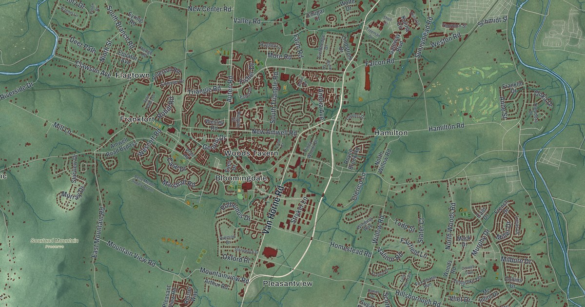 Map of Hillsborough, New Jersey