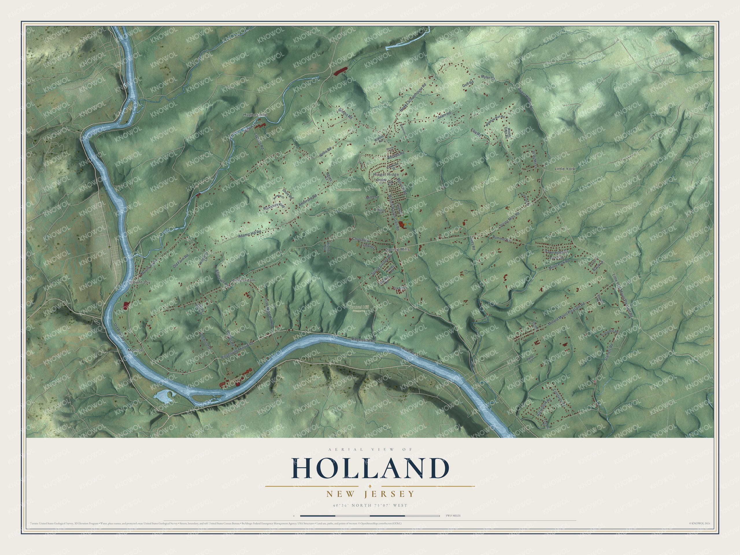 Watermarked full-map preview of Holland, New Jersey