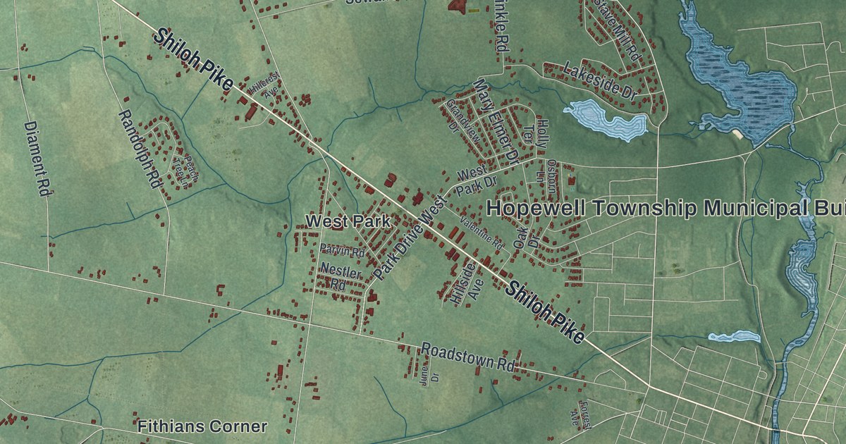 Map of Hopewell, Cumberland County, New Jersey
