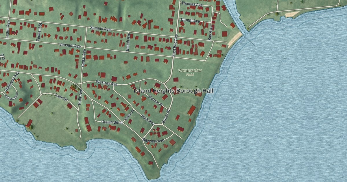 Map of Island Heights, New Jersey