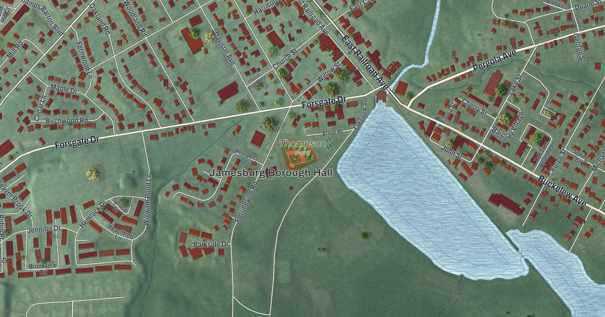 Map of Jamesburg, New Jersey