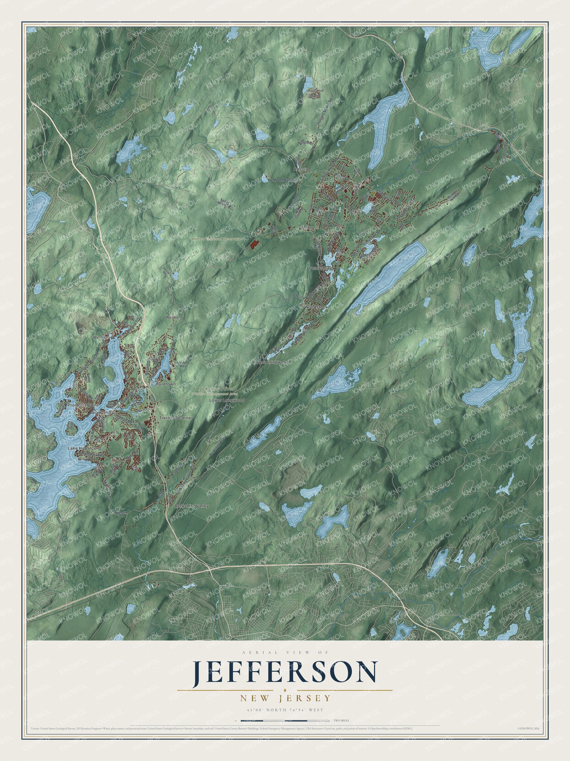 Watermarked full-map preview of Jefferson, New Jersey