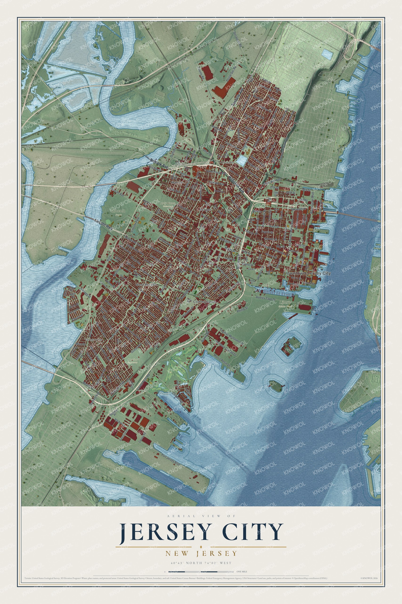 Watermarked full-map preview of Jersey City, New Jersey