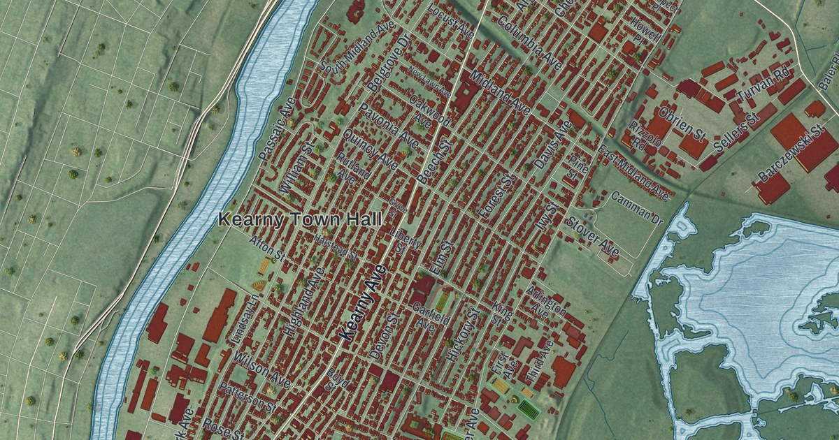 Map of Kearny, New Jersey