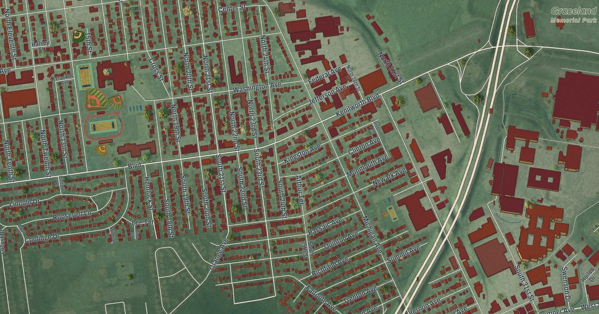 Map of Kenilworth, New Jersey