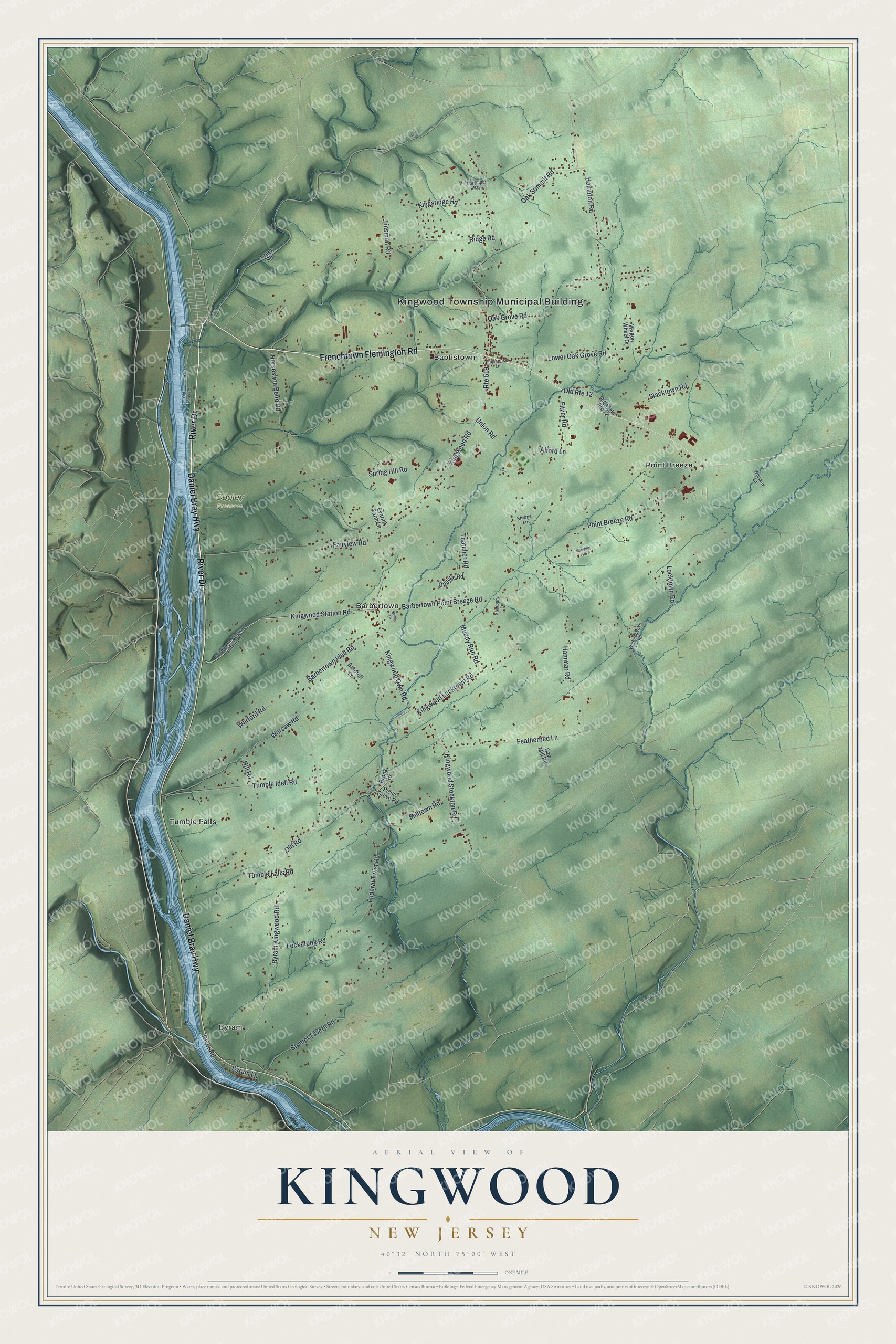 Watermarked full-map preview of Kingwood, New Jersey