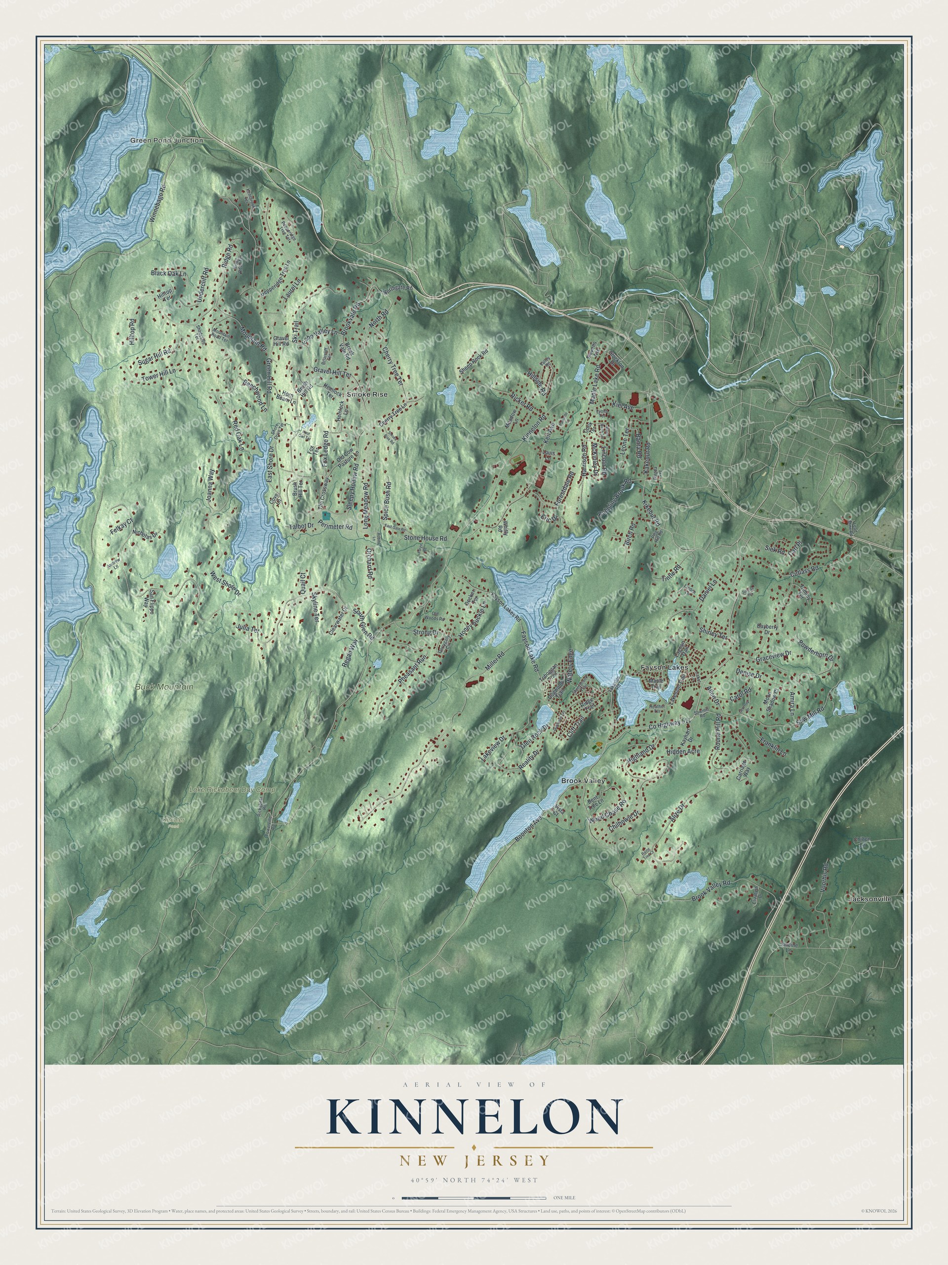 Watermarked full-map preview of Kinnelon, New Jersey