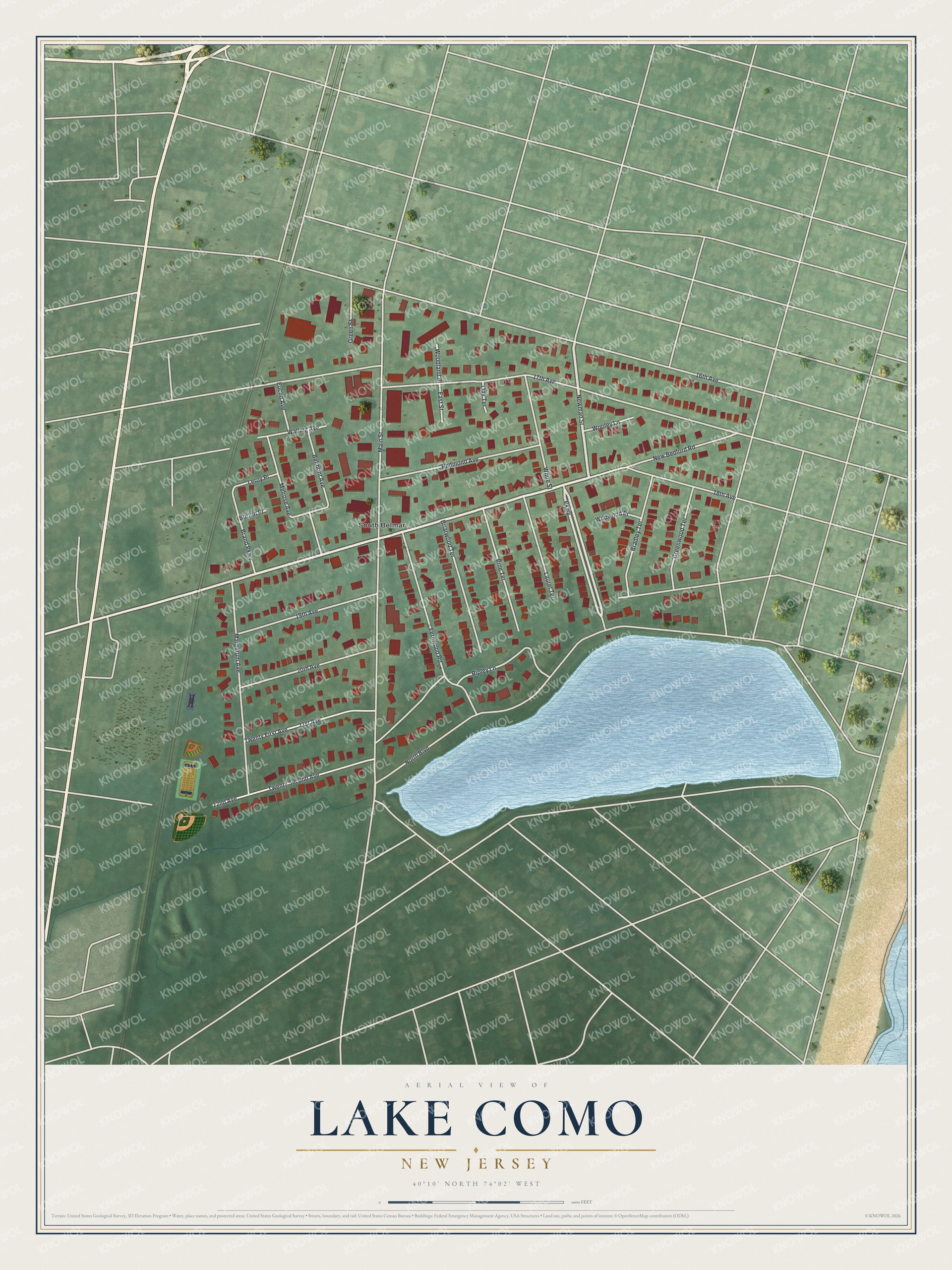 Watermarked full-map preview of Lake Como, New Jersey