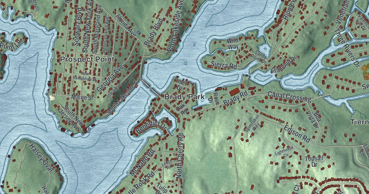 Map of Lake Hopatcong, New Jersey