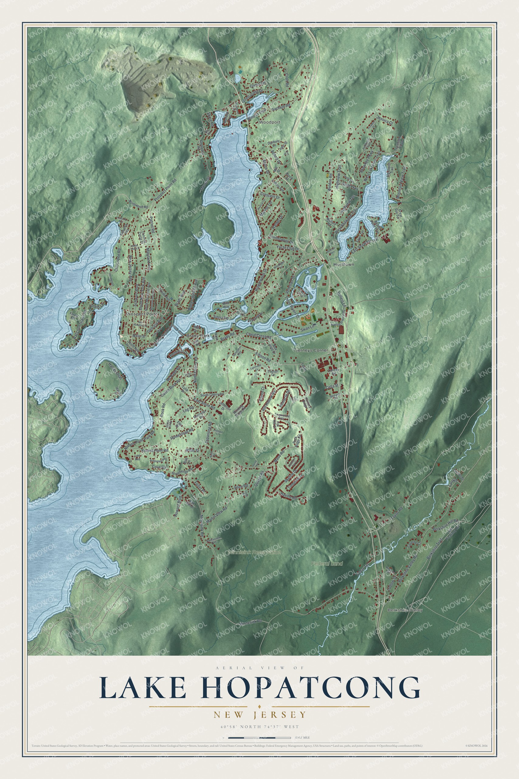 Watermarked full-map preview of Lake Hopatcong, New Jersey