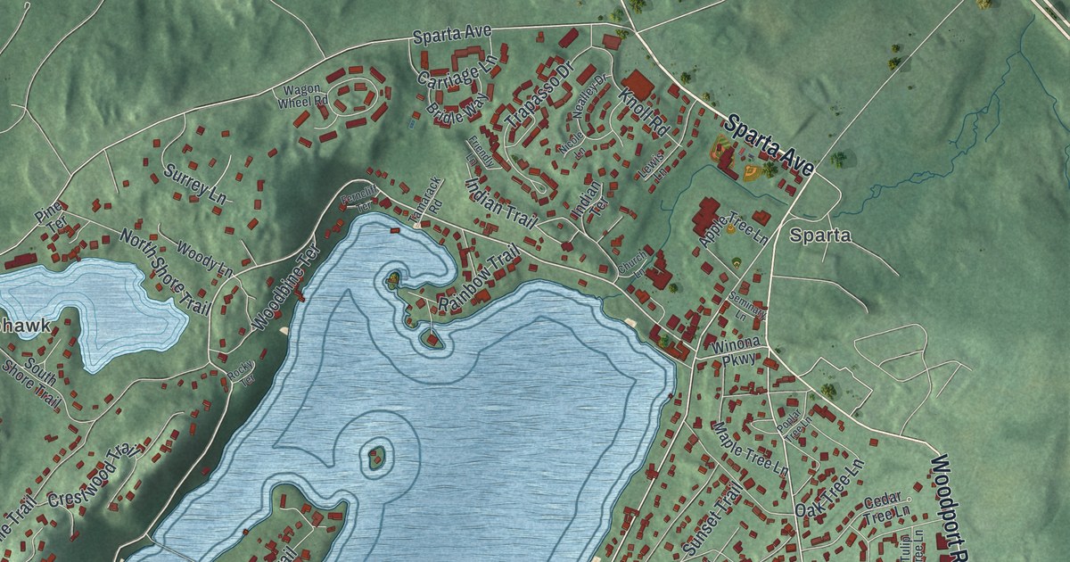 Map of Lake Mohawk, New Jersey
