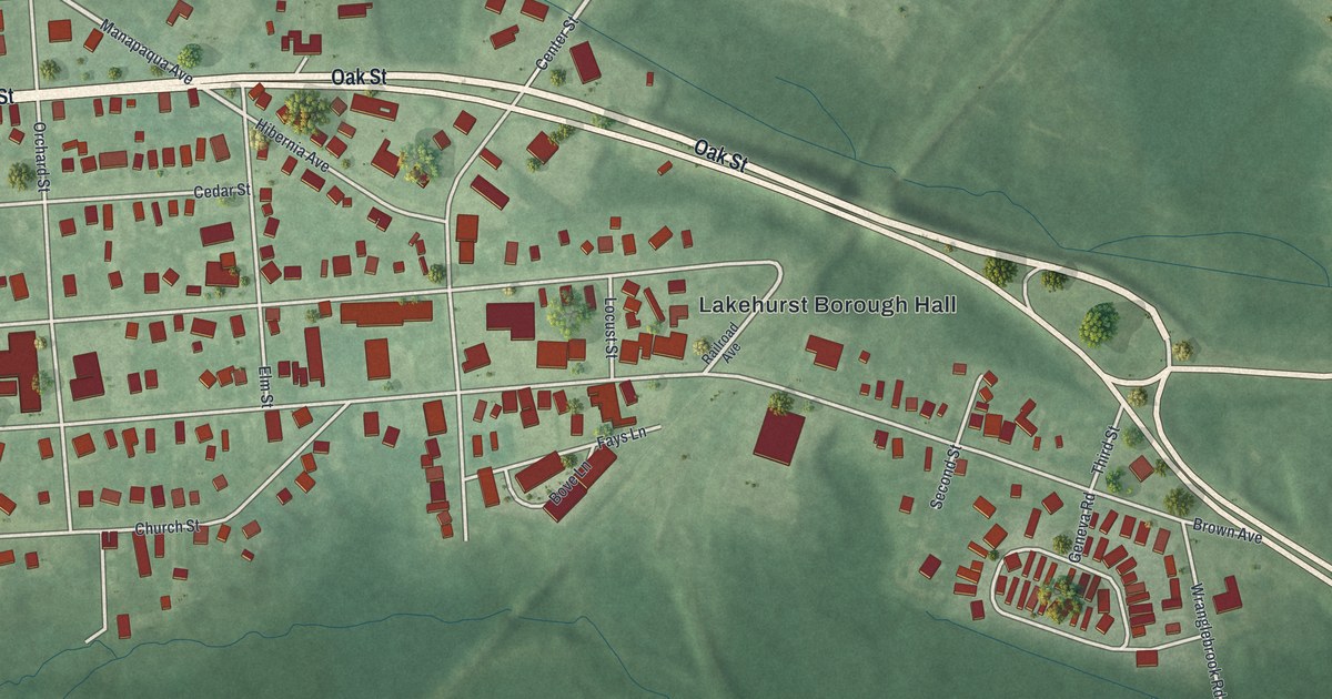 Map of Lakehurst, New Jersey