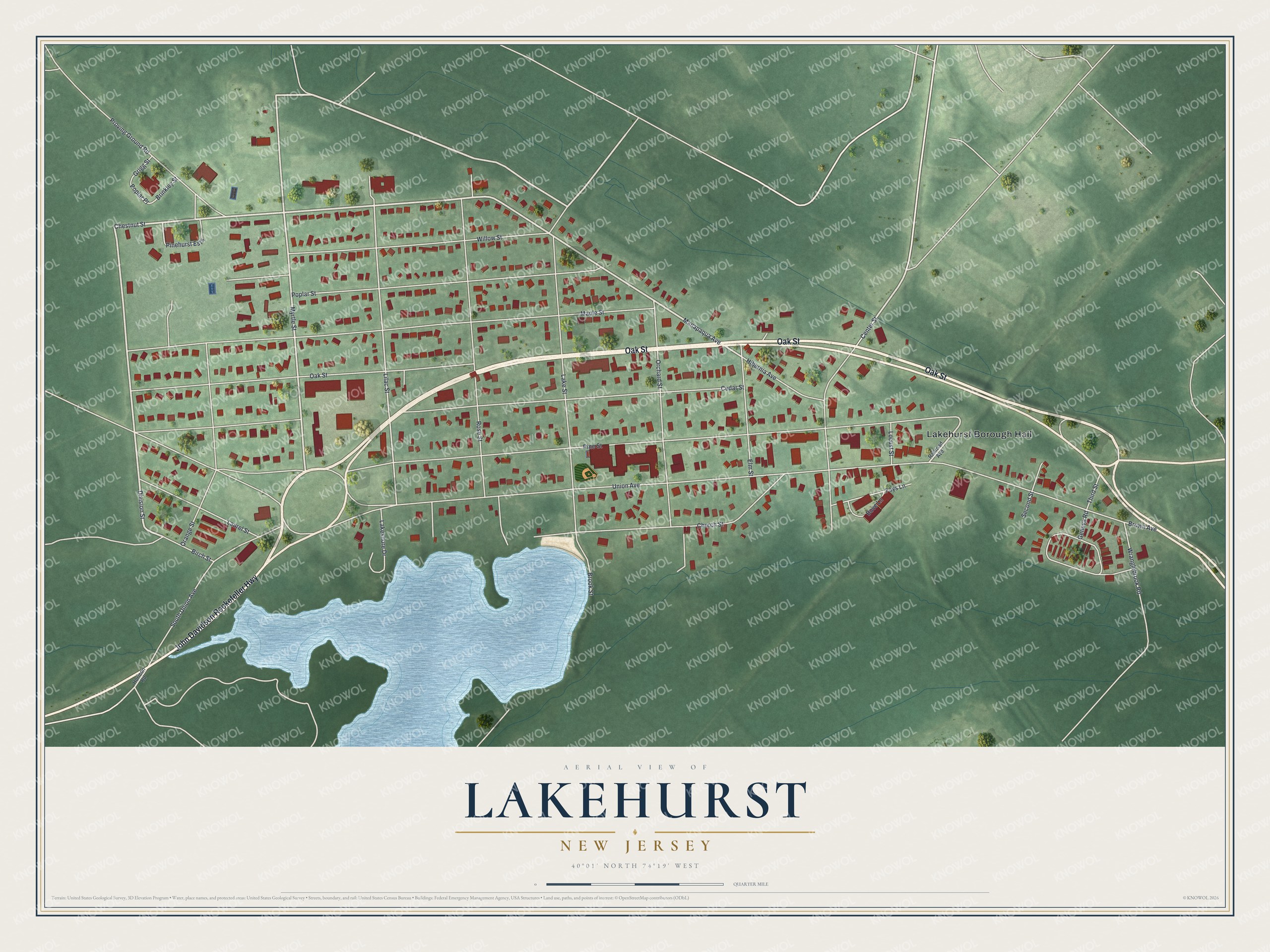 Watermarked full-map preview of Lakehurst, New Jersey