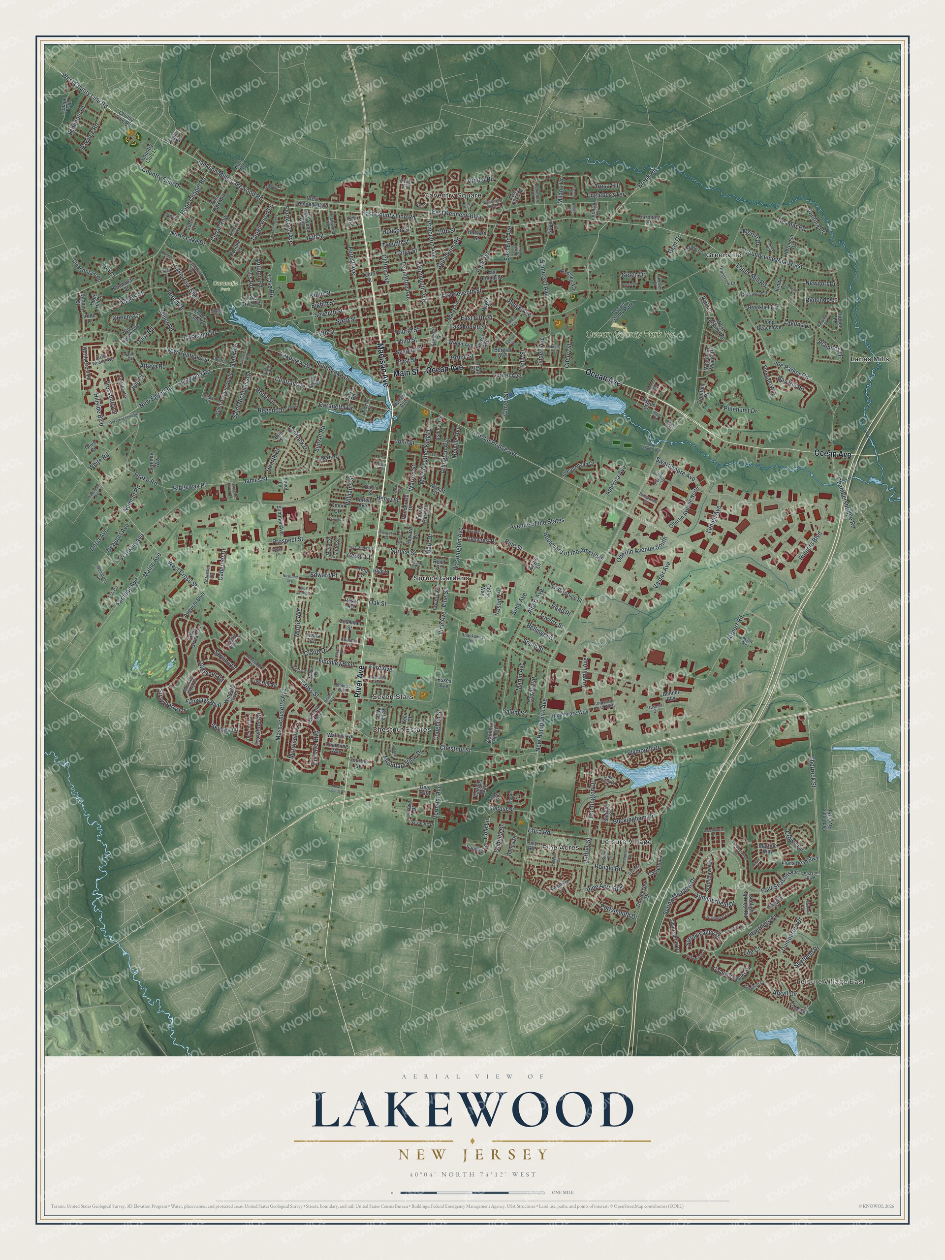 Watermarked full-map preview of Lakewood, New Jersey
