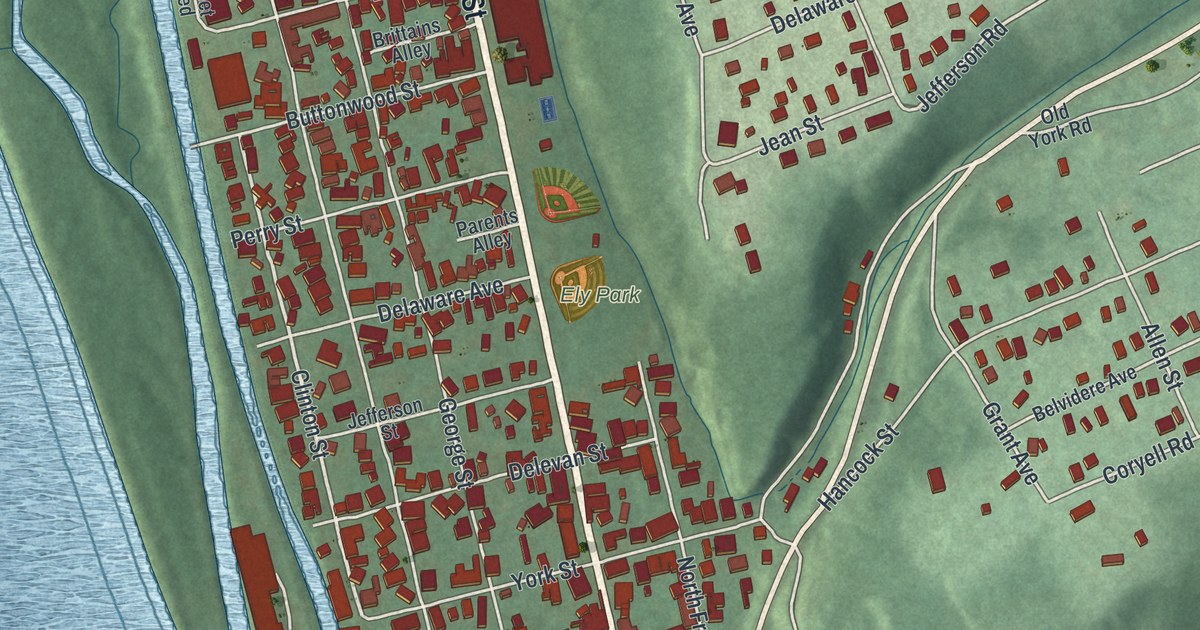 Map of Lambertville, New Jersey