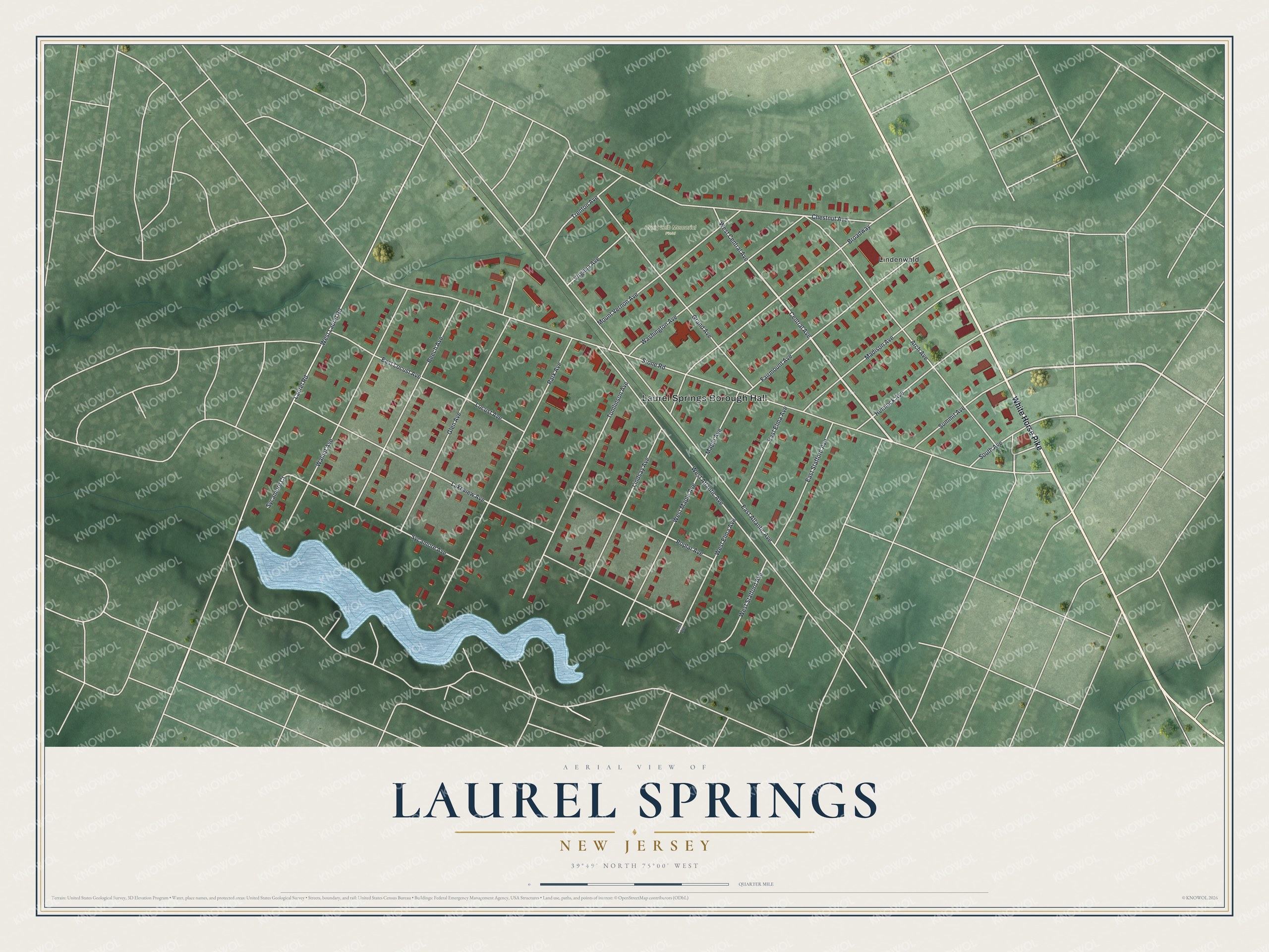 Watermarked full-map preview of Laurel Springs, New Jersey