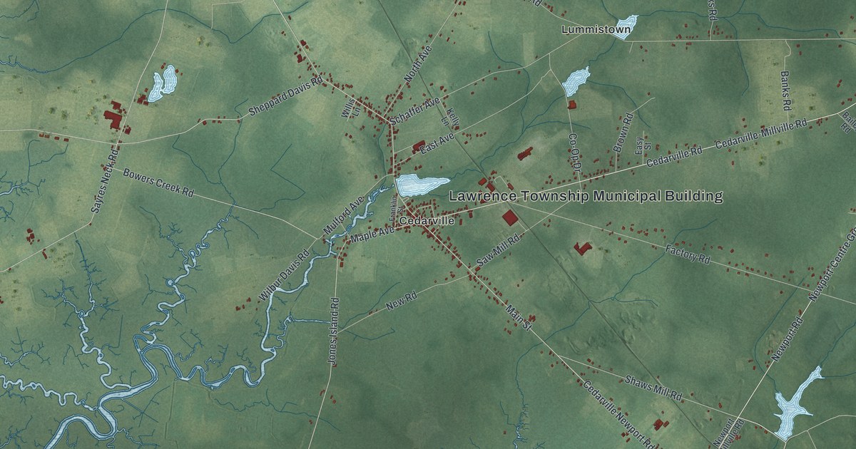 Map of Lawrence, Cumberland County, New Jersey