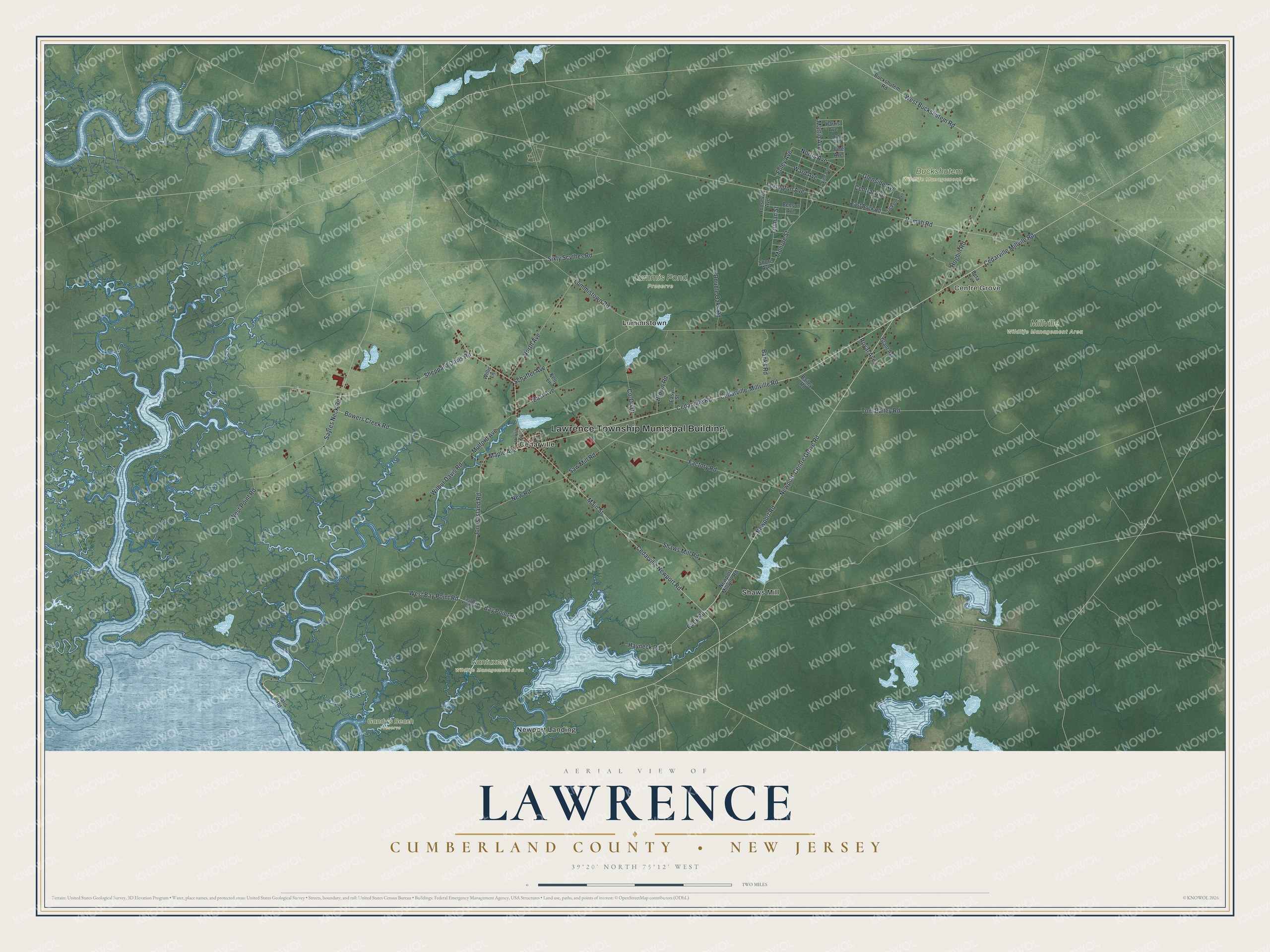 Watermarked full-map preview of Lawrence, New Jersey