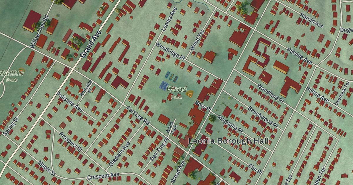 Map of Leonia, New Jersey