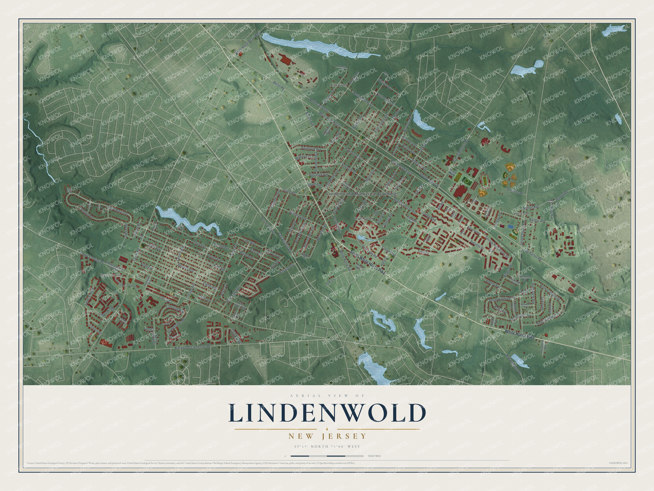 Watermarked full-map preview of Lindenwold, New Jersey