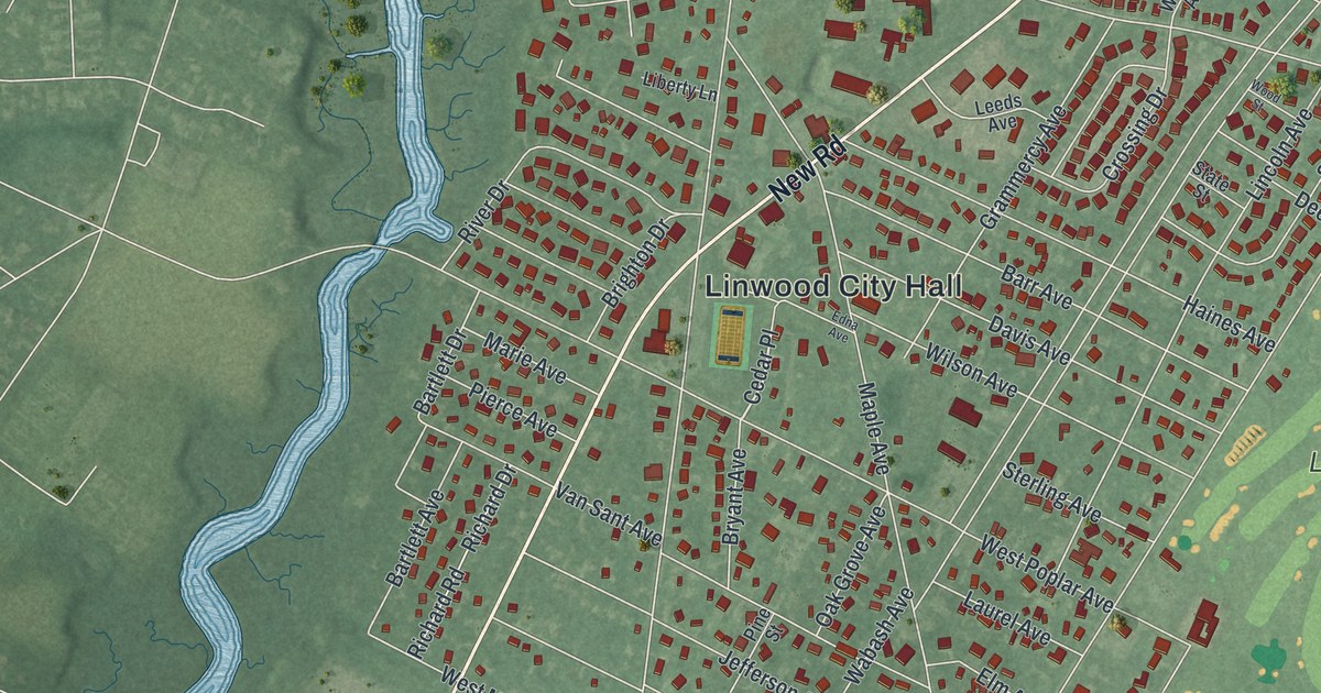 Map of Linwood, New Jersey