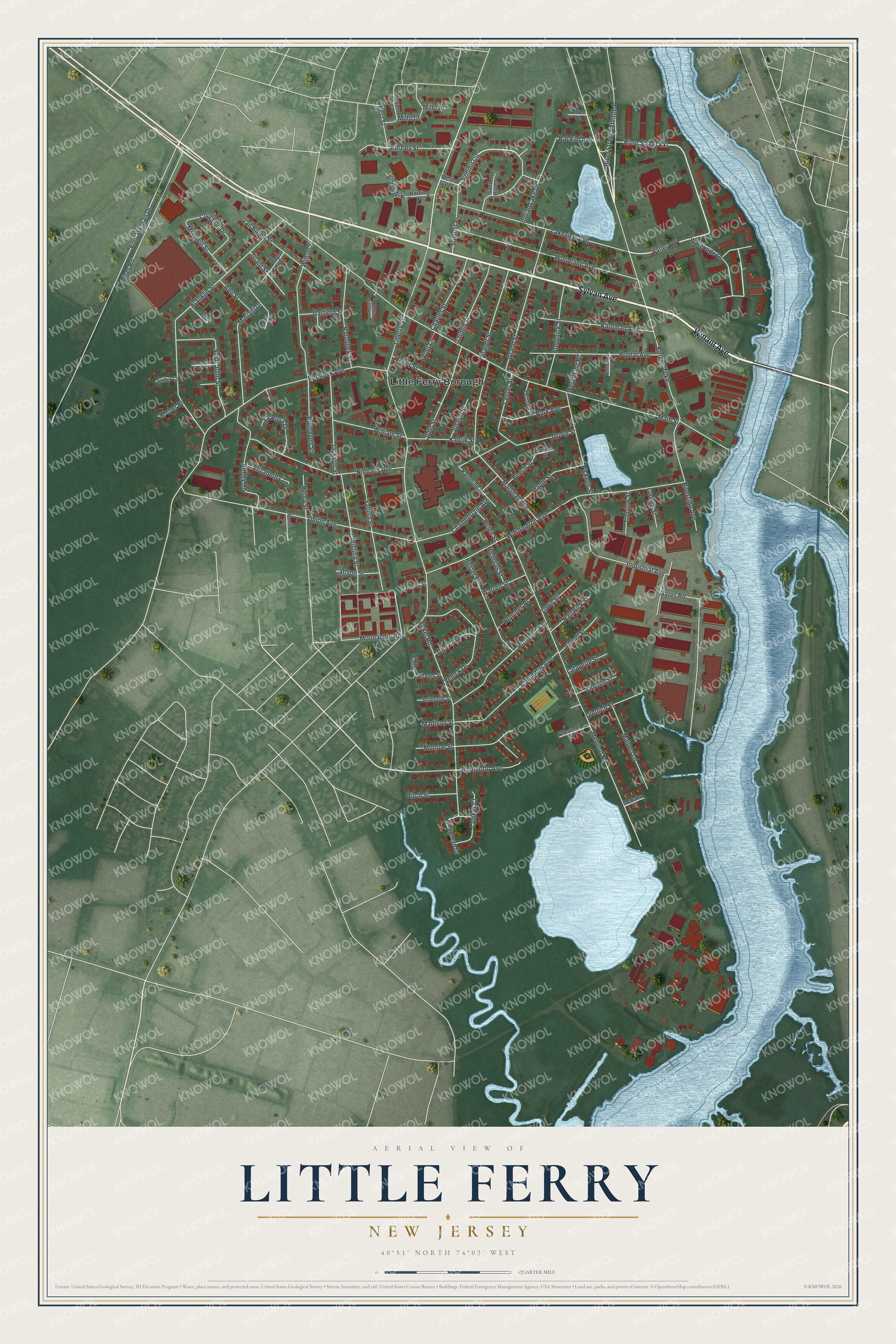Watermarked full-map preview of Little Ferry, New Jersey