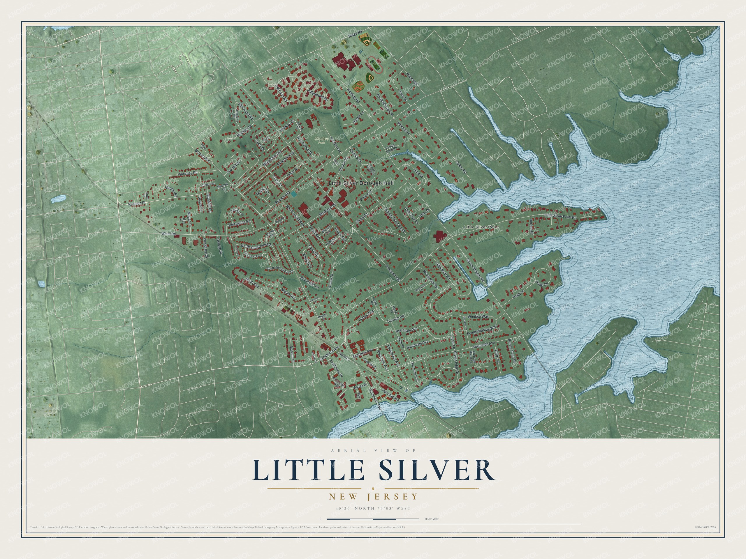 Watermarked full-map preview of Little Silver, New Jersey