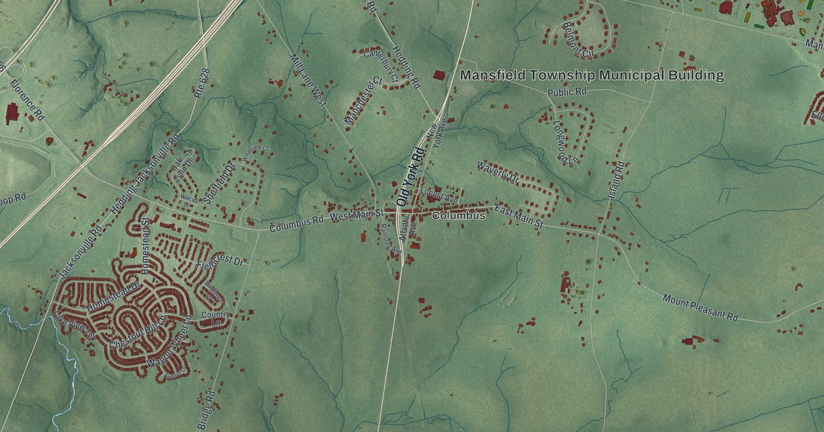 Map of Mansfield, Burlington County, New Jersey