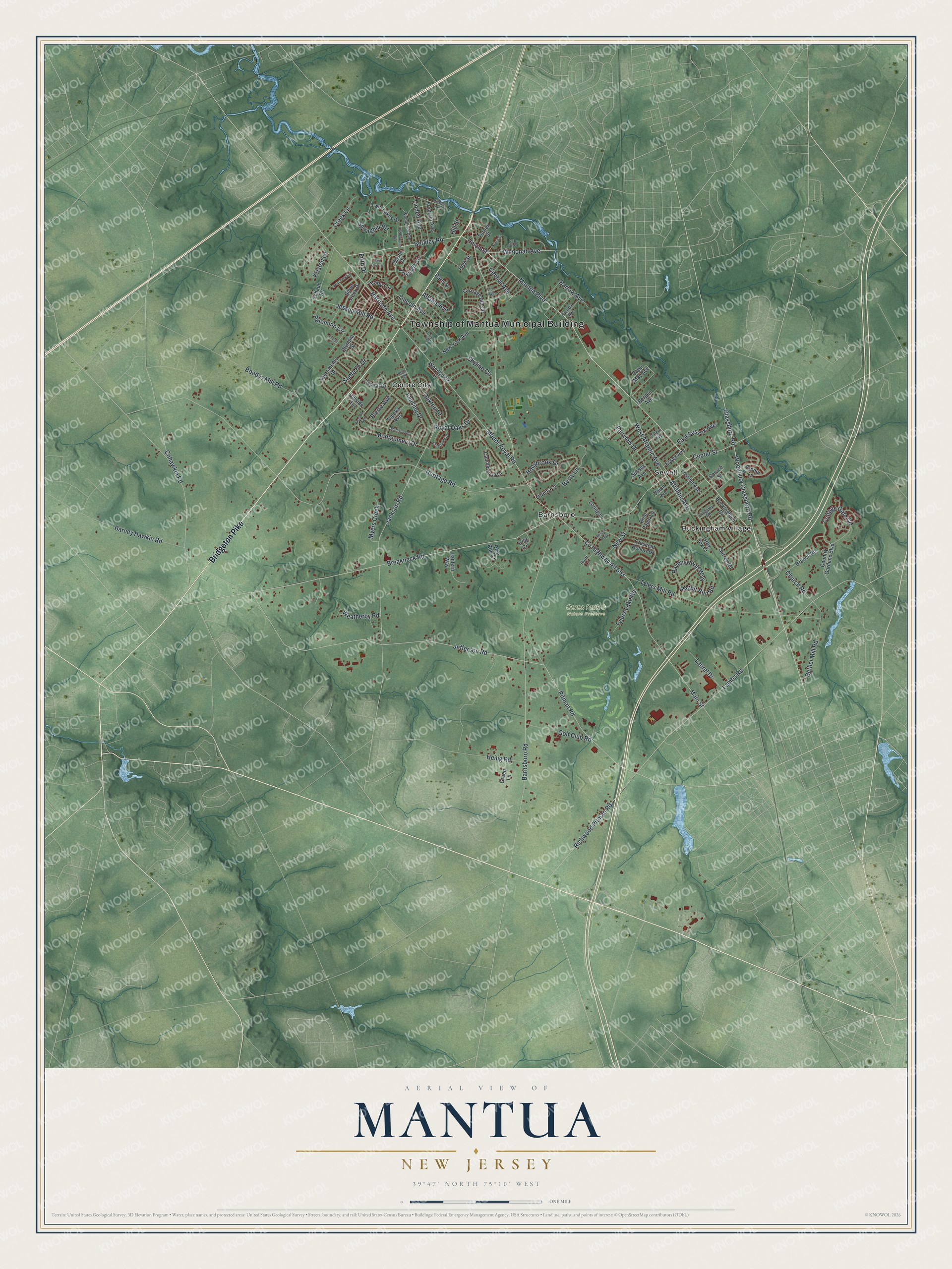 Watermarked full-map preview of Mantua, New Jersey
