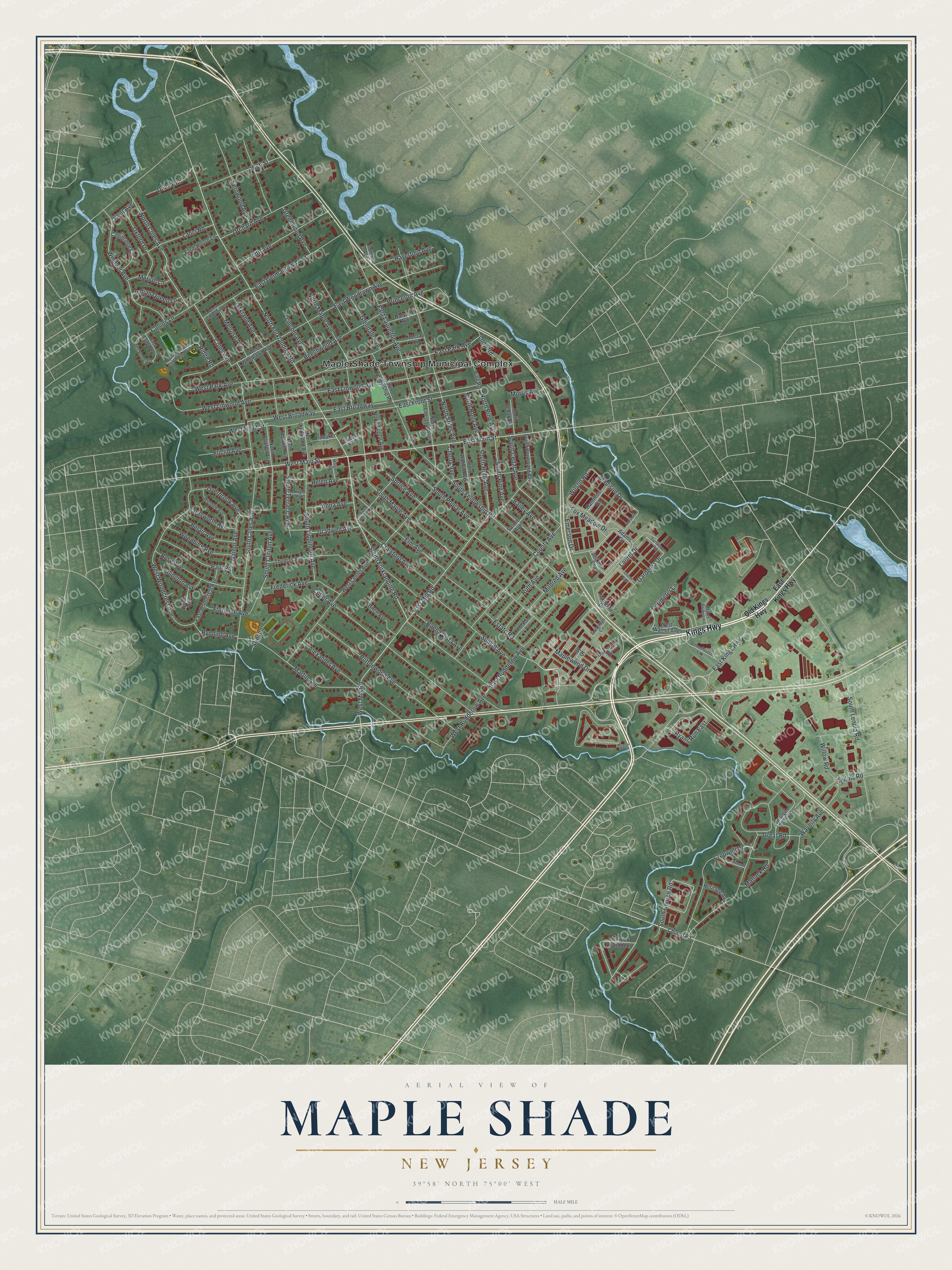 Watermarked full-map preview of Maple Shade, New Jersey