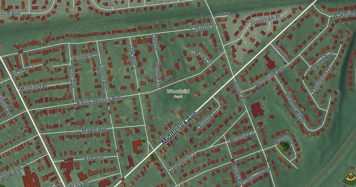 Map of Metuchen, New Jersey