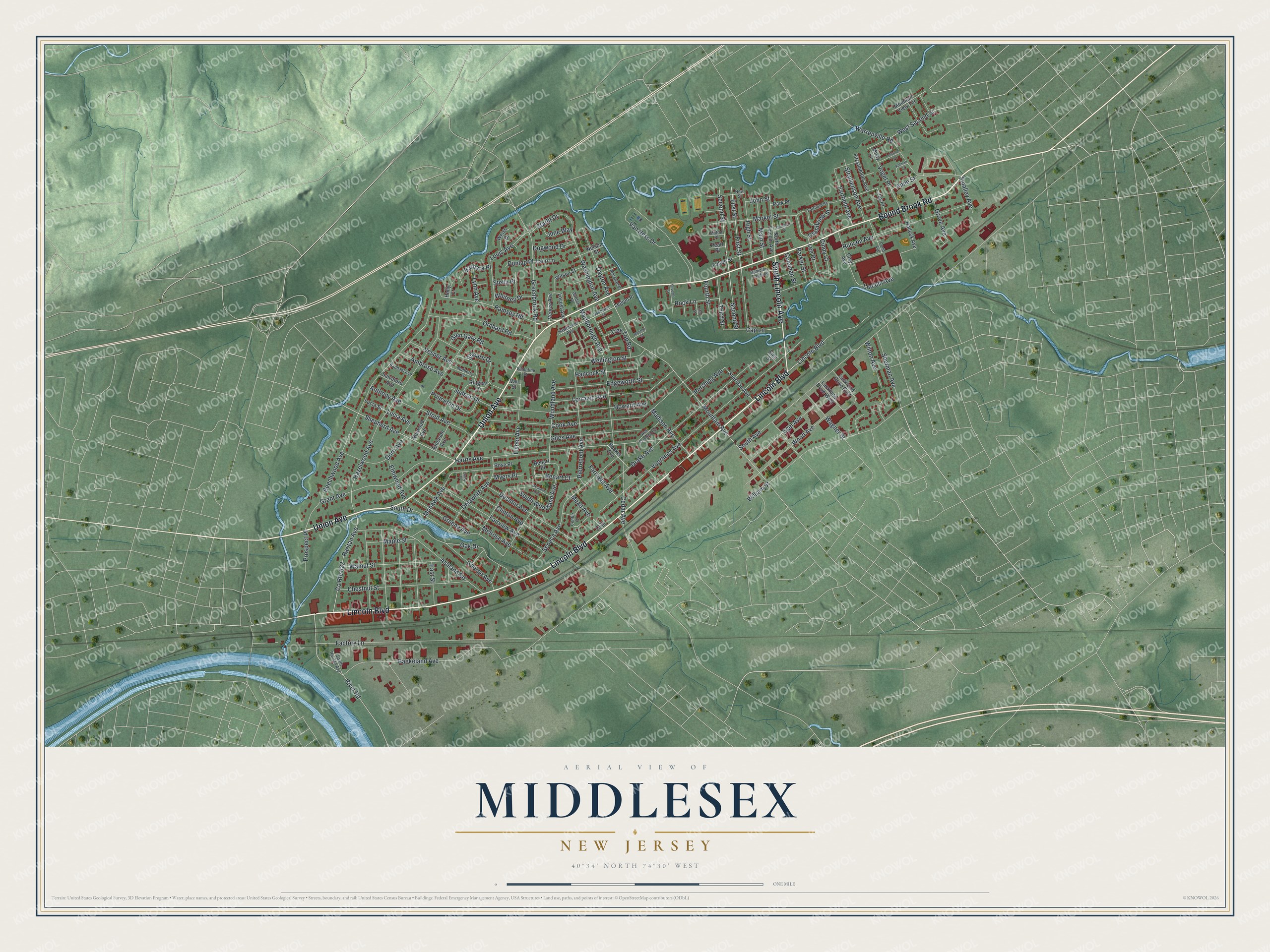 Watermarked full-map preview of Middlesex, New Jersey