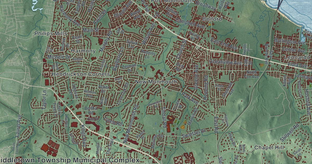 Map of Middletown, New Jersey