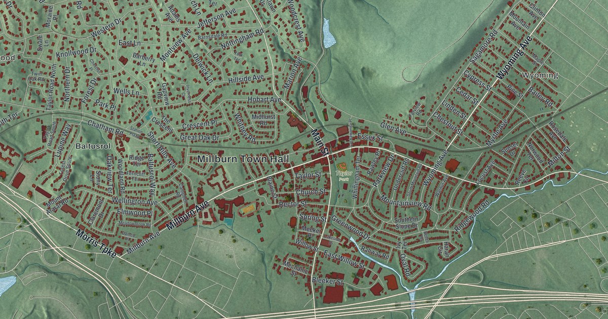 Map of Millburn, New Jersey