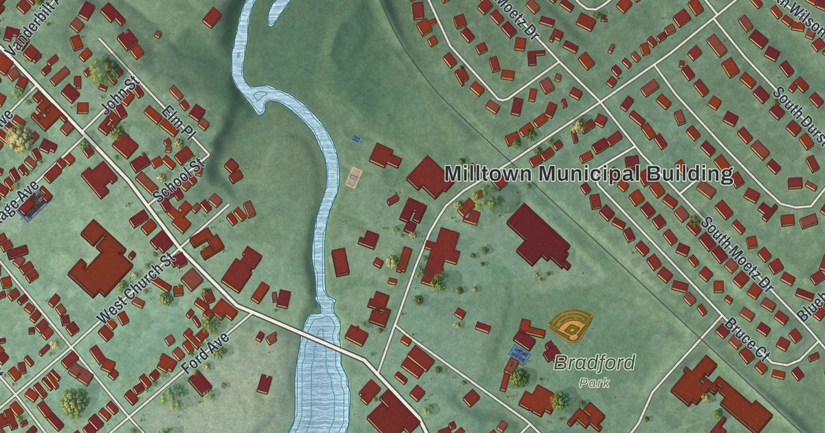 Map of Milltown, New Jersey