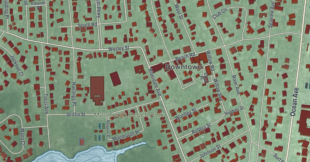 Map of Monmouth Beach, New Jersey