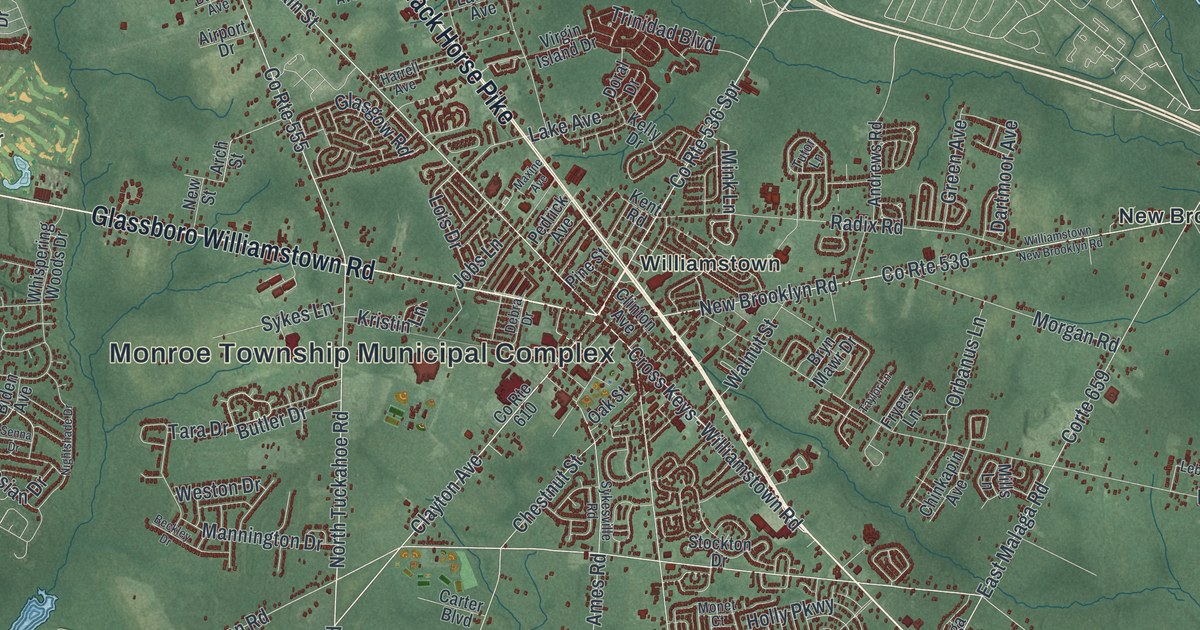 Map of Monroe, Gloucester County, New Jersey
