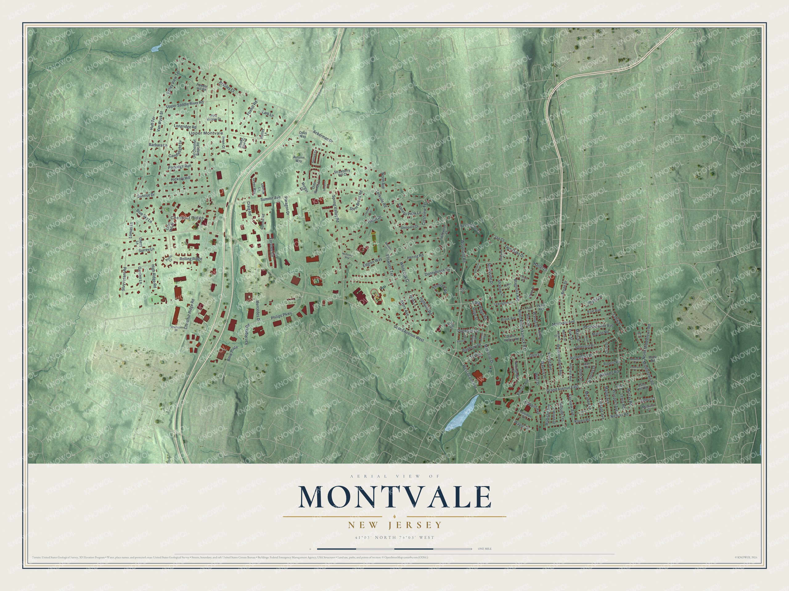 Watermarked full-map preview of Montvale, New Jersey