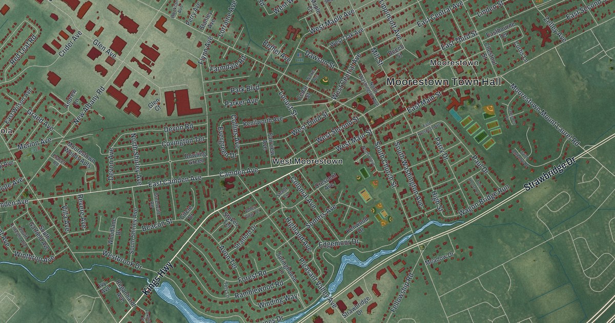 Map of Moorestown-Lenola, New Jersey