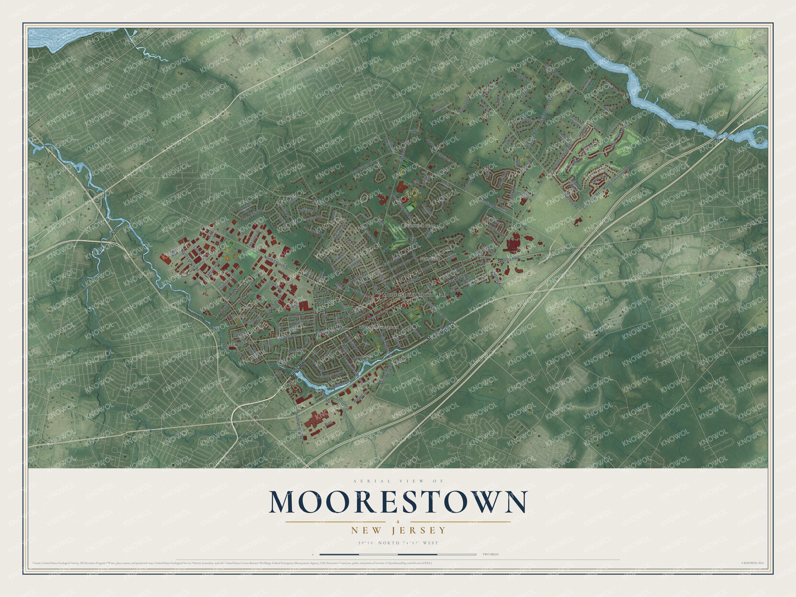 Watermarked full-map preview of Moorestown, New Jersey