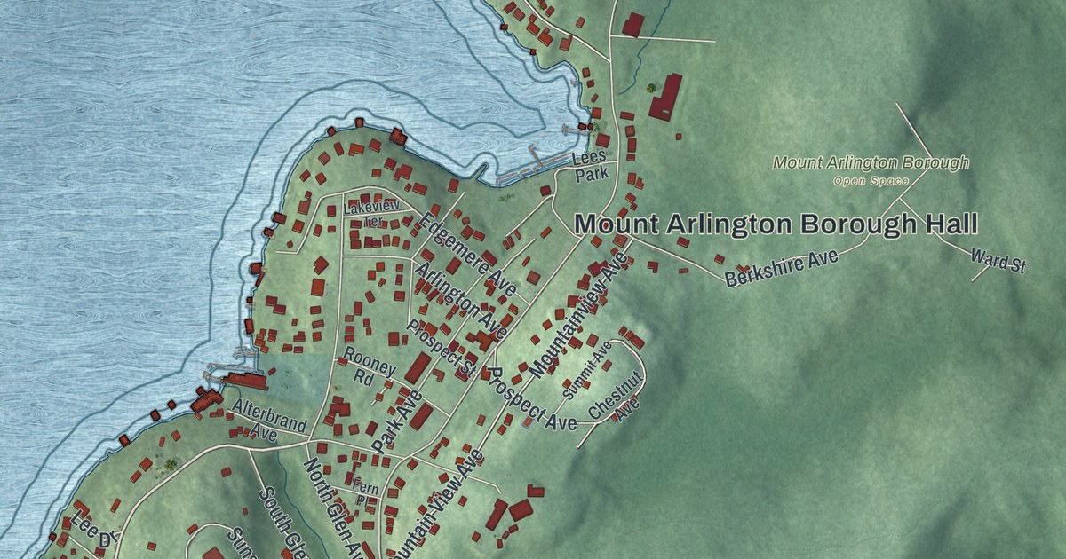 Map of Mount Arlington, New Jersey