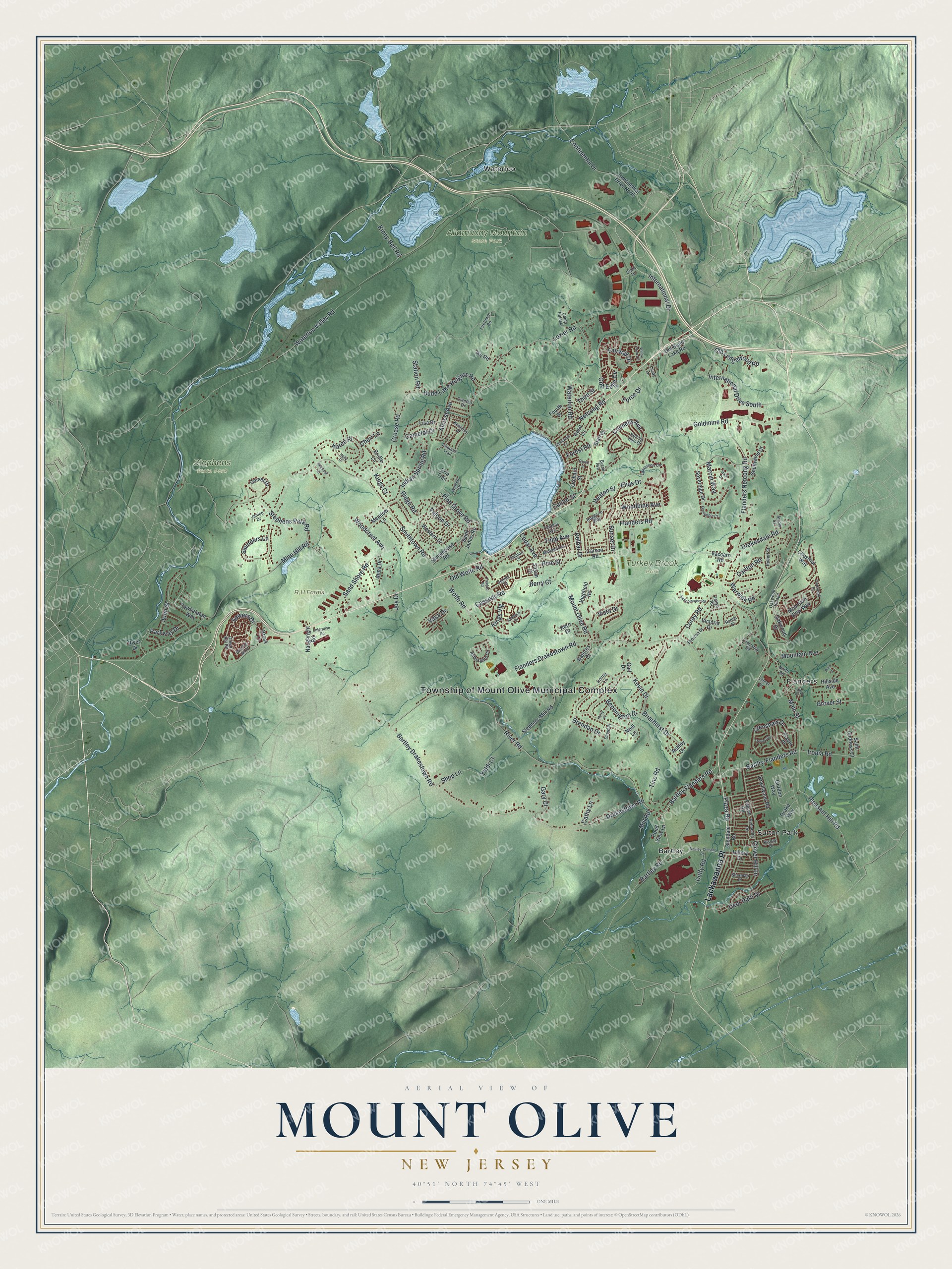 Watermarked full-map preview of Mount Olive, New Jersey