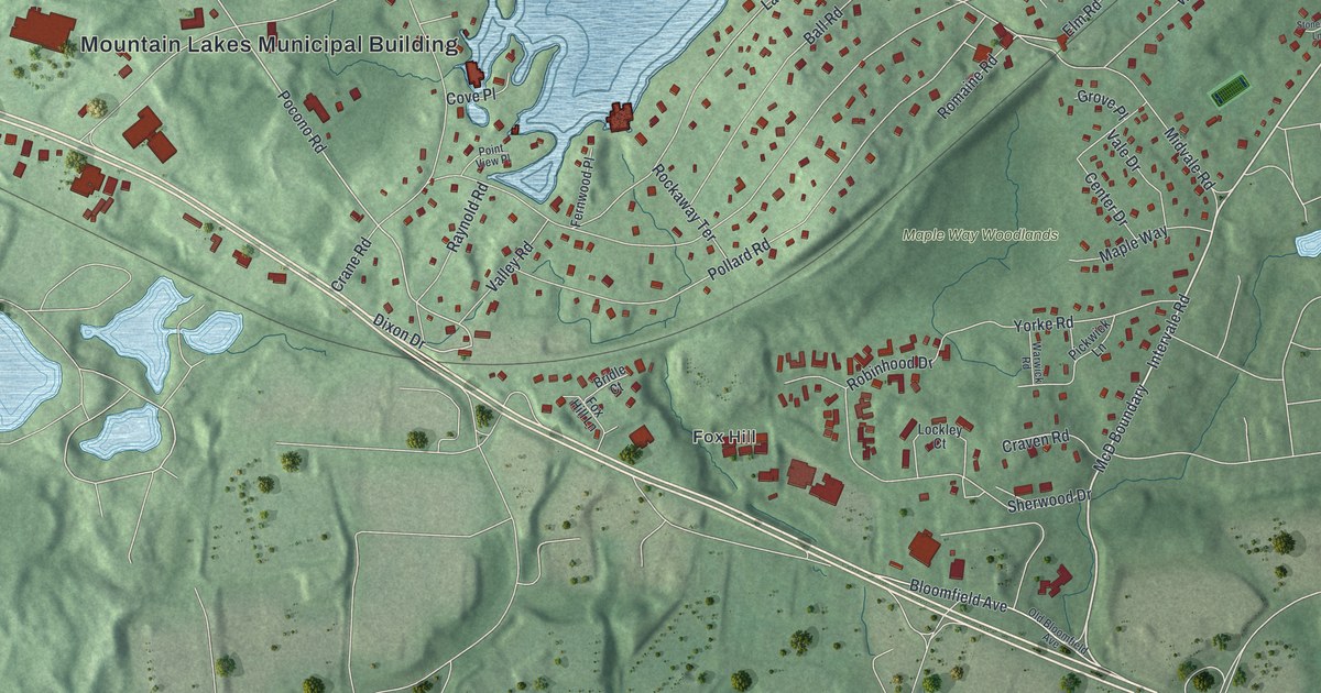 Map of Mountain Lakes, New Jersey